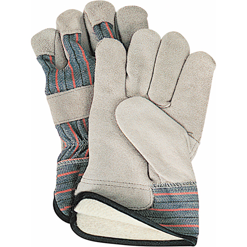 Gants d'ajusteur doubl&eacute;s pour l'hiver, Grand, Paume en Cuir de vache refendu, Doublure en Molleton de coton Dufferin Supply