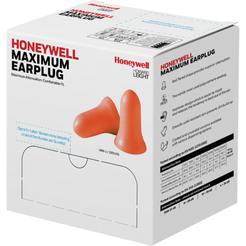 Bouchons d'oreilles en mousse Maximum de Howard Leight, Vrac - Sac en poly Dufferin Supply
