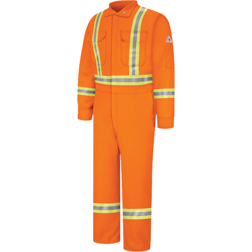 Combinaisons r&eacute;sistantes au feu avec bandes r&eacute;fl&eacute;chissantes, Taille 38, Orange, 12,2 cal/cm² Dufferin Supply