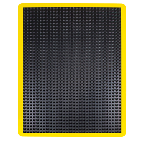 Tapis antifatigue en d&ocirc;me, &agrave; bulles, 2' x 3' x 1/2", Noir, Caoutchouc Dufferin Supply