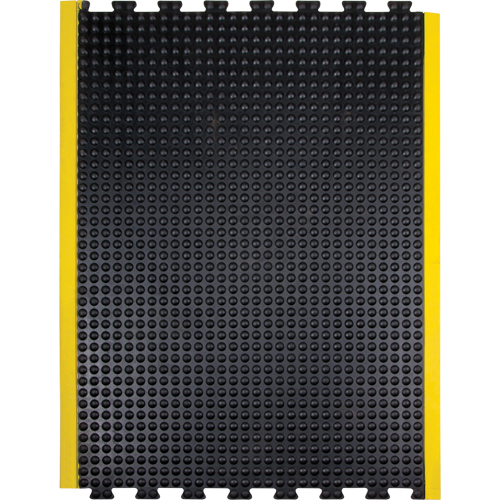 Tapis antifatigue en d&ocirc;me, &agrave; bulles, 3' x 4' x 1/2", Noir, Caoutchouc Dufferin Supply