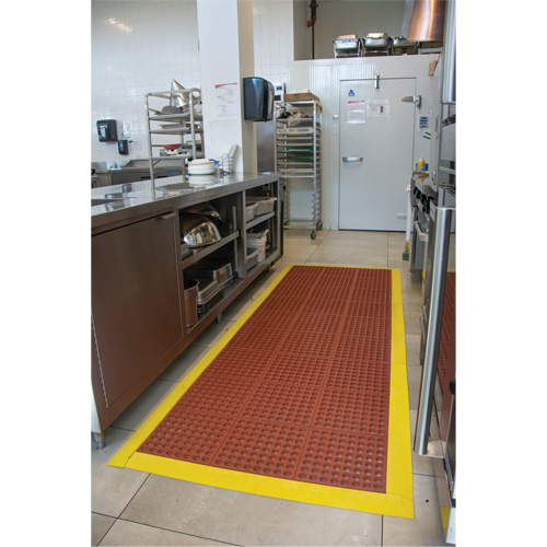 Anti-Fatigue Link Matting, Honeycomb, 3' x 3' x 1/2", Brown, Nitrile/Rubber Dufferin Supply