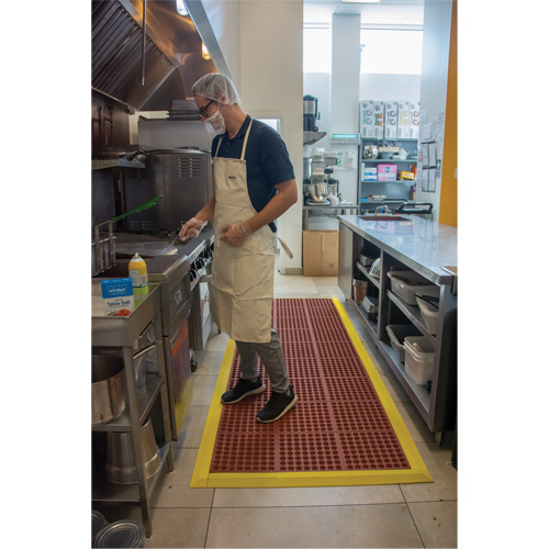 Anti-Fatigue Link Matting, Honeycomb, 3' x 3' x 1/2", Brown, Nitrile/Rubber Dufferin Supply