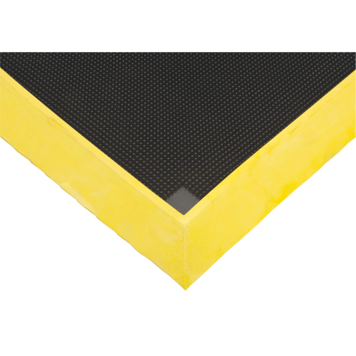 Tapis pour l'assainissement des chaussures, Caoutchouc, 2-2/3' la x 3-1/4' lo x 2-1/2" &eacute;pais, Jaune Dufferin Supply