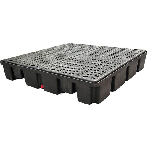 Nestable Spill Pallet With Drain, 66 US gal. Spill Capacity, 49" x 49" x 10.5" Dufferin Supply