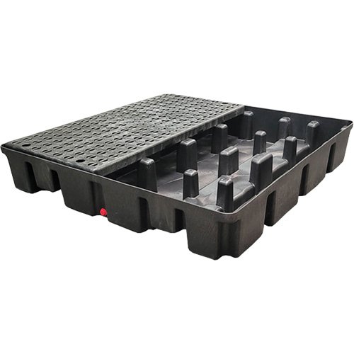 Nestable Spill Pallet With Drain, 66 US gal. Spill Capacity, 49" x 49" x 10.5" Dufferin Supply