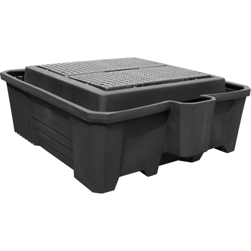 IBC Containment Pallet with Drain, 385 gal. Spill Capacity, 73" x 80.5" x 29.5" Dufferin Supply