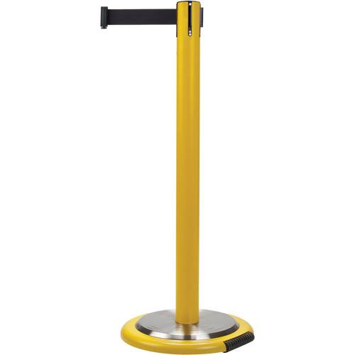 Barri&egrave;res sur pieds pour le contr&ocirc;le des foules, Acier, 35" h, Ruban Noir, Longueur du ruban 12' Dufferin Supply