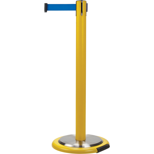 Barri&egrave;res sur pieds pour le contr&ocirc;le des foules, Acier, 35" h, Ruban Bleu, Longueur du ruban 7' Dufferin Supply