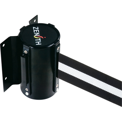 Barri&egrave;re &agrave; fixation murale, Acier, Fixation par vis, 7', Ruban Noir/Blanc Dufferin Supply