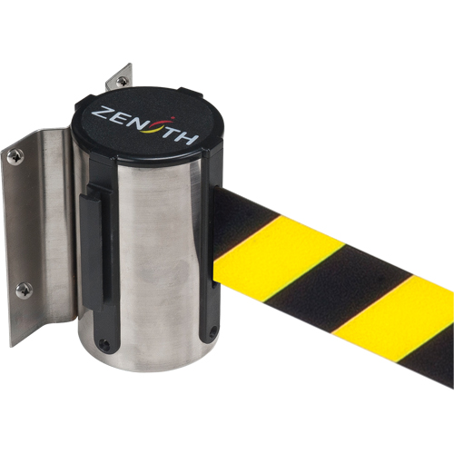 Wall Mount Barrier, Steel, Screw Mount, 7', Black/Yellow Tape Dufferin Supply