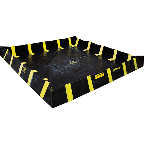 QuickBerm&reg; Containment Berm with Inside Wall Supports, 1075 US gal. Capacity, 12' W x 12' L x 12" H, Snap-Up Bracket Dufferin Supply