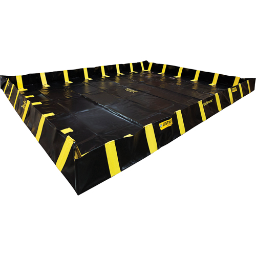 Bermes de confinement avec supports int&eacute;rieurs de parois QuickBerm , Capacit&eacute; 2390 gal. US, 16' la x 20' lo x 12" h, Support &agrave; encliqueter Dufferin Supply