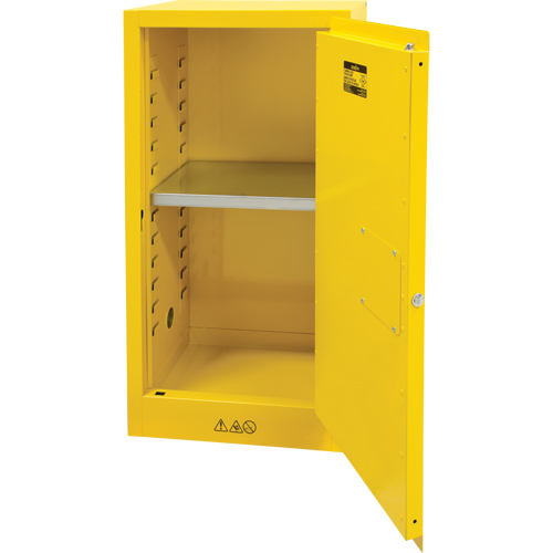 Flammable Storage Cabinet, 16 gal., 1 Door, 23" W x 44" H x 18" D Dufferin Supply