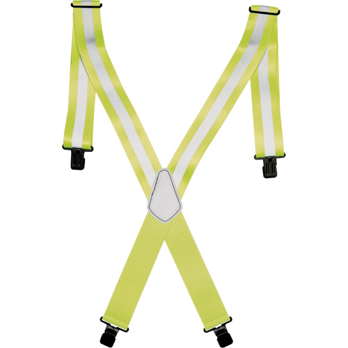 Bretelles de travail haute visibilit&eacute; 2", Jaune lime haute visibilit&eacute;, Couleur r&eacute;fl&eacute;chissante Argent, Taille unique Dufferin Supply