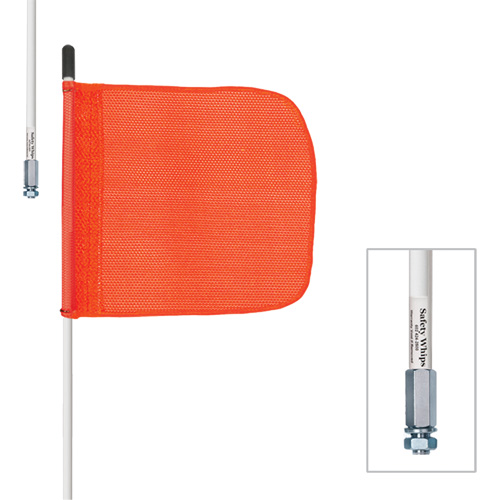 Safety Whip&reg; Heavy-Duty Whips, Threaded Mount, 5' High, Orange Dufferin Supply