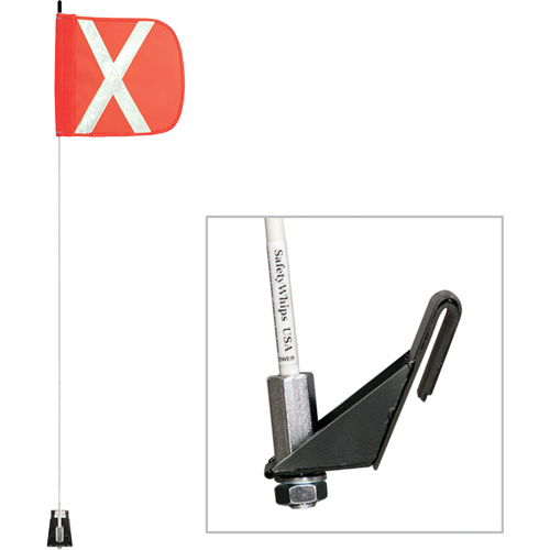 Safety Whip&reg; Light-Duty Whips, Window Mount, 5' High, Orange Dufferin Supply