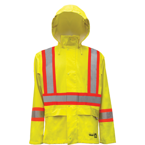 Vestes de s&eacute;curit&eacute; imperm&eacute;ables ignifuges haute visibilit&eacute; en polyur&eacute;thane, Petit, Jaune lime haute visibilit&eacute; Dufferin Supply