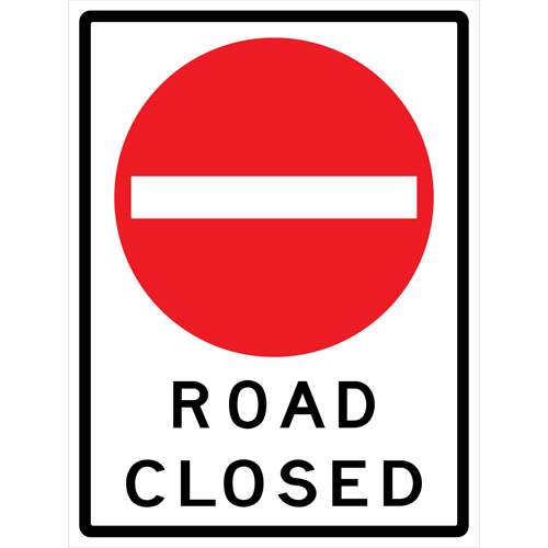 "Road Closed" Roll-Up Traffic Sign, 36" x 48", Vinyl, English with Pictogram Dufferin Supply