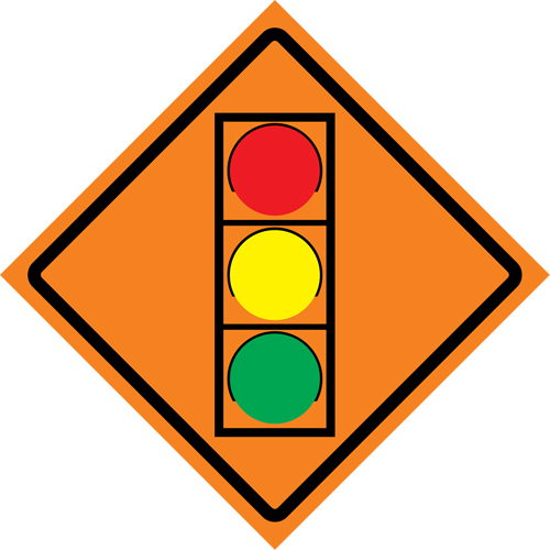 Stop Light Roll-Up Traffic Sign, 29-1/2" x 29-1/2", Vinyl, Pictogram Dufferin Supply
