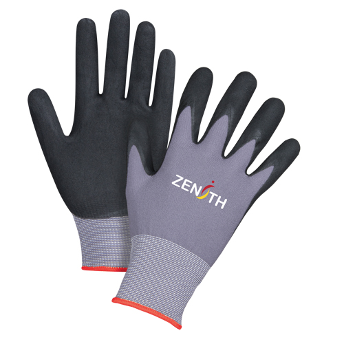 ZX-1 Premium Touchscreen Compatible Gloves, 6/X-Small, Foam Nitrile Coating, 15 Gauge, Nylon Shell Dufferin Supply