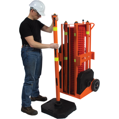 Portable Safety Zone, 100' L, Steel, Orange Dufferin Supply