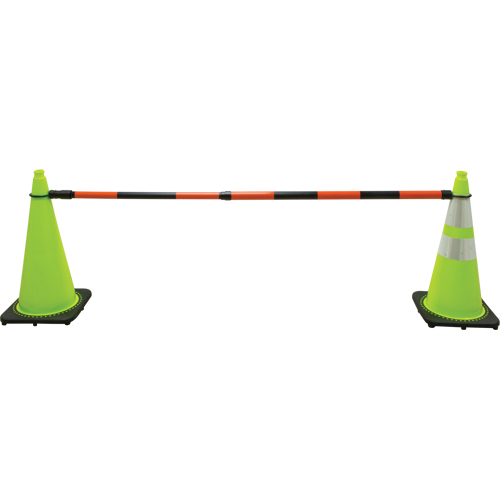 Retractable Cone Bar, 7' 5" Extended Length, Black/Orange Dufferin Supply