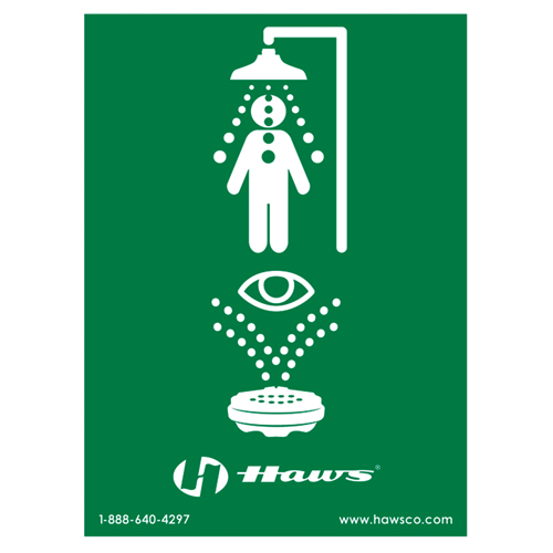 Enseigne douche/douche oculaire d'urgence, 24" x 18", Plastique, Pictogramme Dufferin Supply