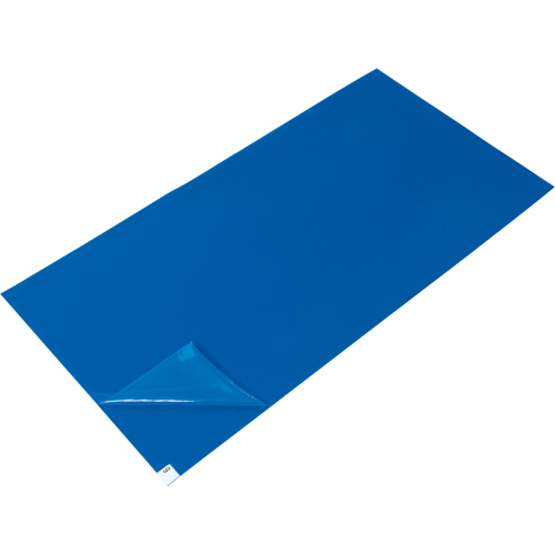 Peel-Away Cleanroom Mat Refills, 1.57 mils Thick, 1-1/2' W, 3-3/4' L x Blue Dufferin Supply