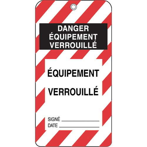 Lockout Tags, Plastic, 3" W x 5-3/4" H, French Dufferin Supply