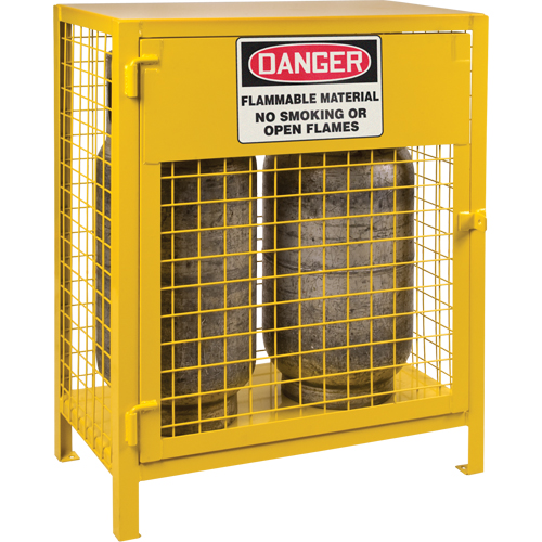 Gas Cylinder Cabinets, 2 Cylinder Capacity, 30" W x 17" D x 37" H, Yellow Dufferin Supply