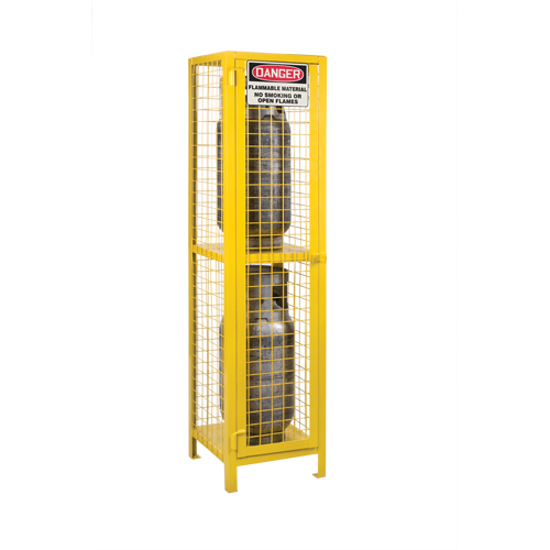 Armoires pour cylindres &agrave; gaz, nbre de bouteilles: 2, 17" , 17" , 69" , Jaune Dufferin Supply