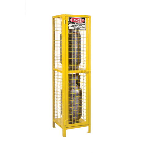 Armoires pour cylindres &agrave; gaz, nbre de bouteilles: 2, 17" , 17" , 69" , Jaune Dufferin Supply