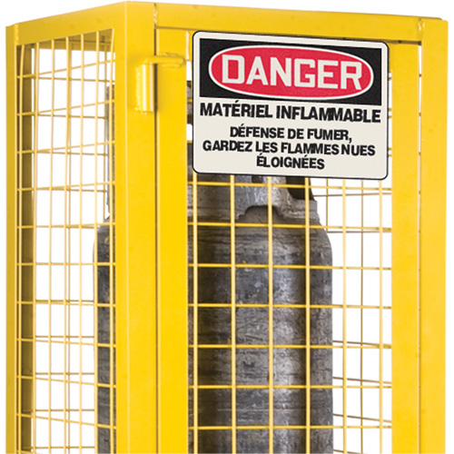 CSA-Compliant Gas Cylinder Safety Cabinet, 2 Cylinder Capacity, 17" W x 17" D x 69" H, Yellow Dufferin Supply