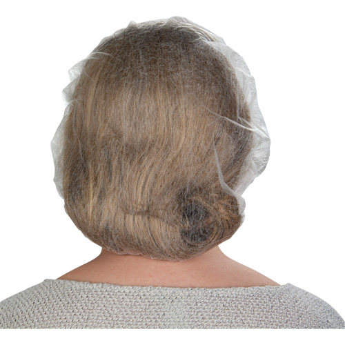 Non-Woven Bouffant Caps, Polypropylene, 21"/Large, White Dufferin Supply