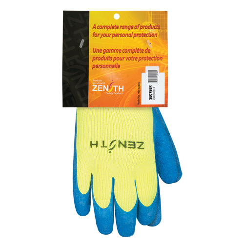 Gants haute visibilit&eacute; doubl&eacute;s d'acrylique de caoutchouc naturel, 8, R&ecirc;vetement Latex de caoutchouc, Calibre 7, Enveloppe en Acrylique Dufferin Supply