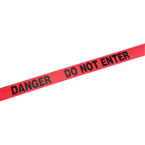 Rubans standards pour barricades, Anglais, 3" la x 1000' lo, 2 mils, Rouge Dufferin Supply