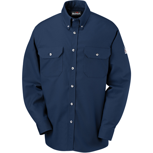 Flame-Resistant Dress Uniform Shirts, Small, Navy Blue Dufferin Supply