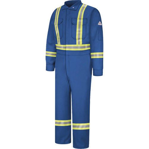 Flame-Resistant Premium Coveralls with Reflective Trim, Size 38, Royal Blue, 12.2 cal/cm² Dufferin Supply