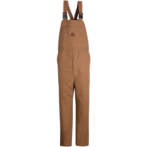 Flame-Resistant Duck Lined Bib Overalls, Medium, Brown Dufferin Supply
