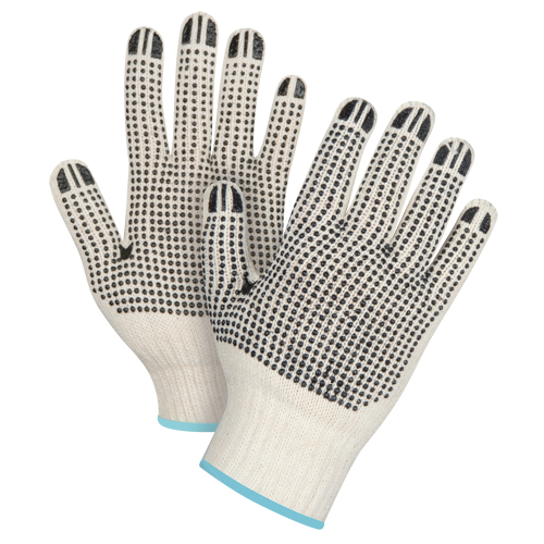 Heavyweight Double-Sided Dotted String Knit Gloves, Poly/Cotton, Double Sided, 7 Gauge, X-Large Dufferin Supply
