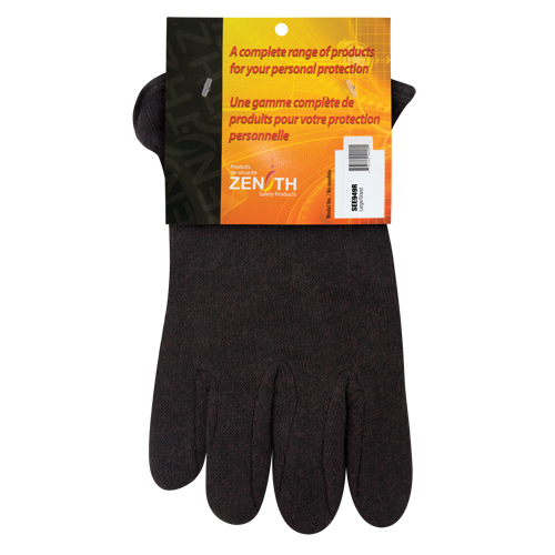 Jersey Gloves, Large, Brown, Red Fleece, Slip-On Dufferin Supply