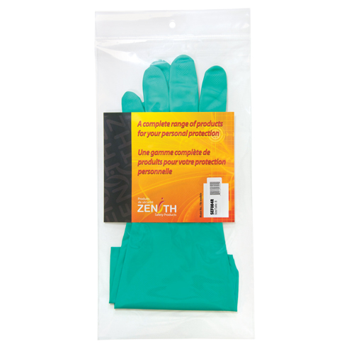 Gants r&eacute;sistants aux produits chimiques &agrave; prise en losange, Taille 8, 13" lo, Nitrile, Doublure en Ouat&eacute;e, 13 mils Dufferin Supply