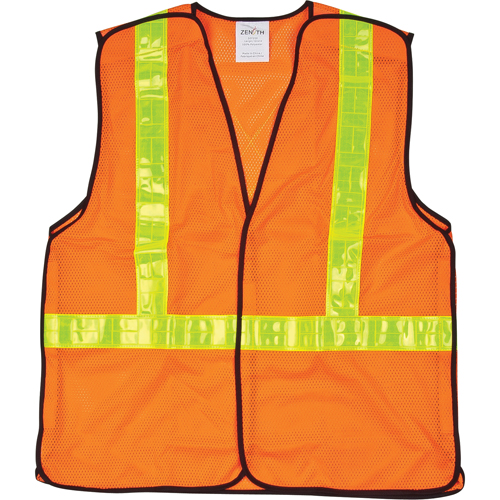 5-Point Tear-Away Traffic Safety Vest, High Visibility Orange, X-Large, Polyester Dufferin Supply
