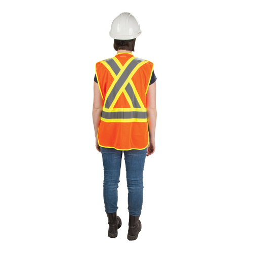 CSA Compliant High Visibility Surveyor Vest, High Visibility Orange, X-Large, Polyester Dufferin Supply