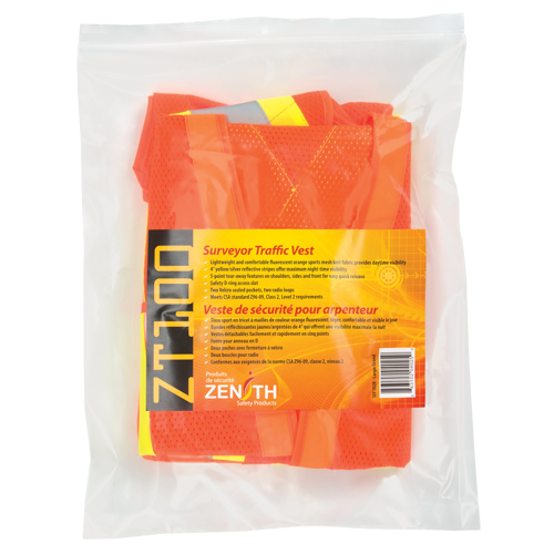 Veste de s&eacute;curit&eacute; pour arpenteur, Orange haute visibilit&eacute;, Grand, Polyester Dufferin Supply