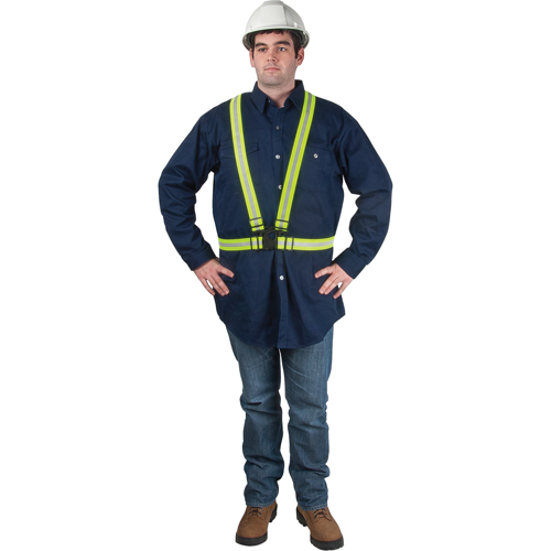 Standard-Duty Safety Harness, High Visibility Lime-Yellow, Silver Reflective Colour, Medium Dufferin Supply