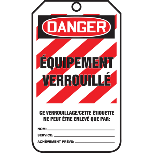 Lockout Tags, Cardstock, 3-3/8" W x 5-7/8" H, French Dufferin Supply