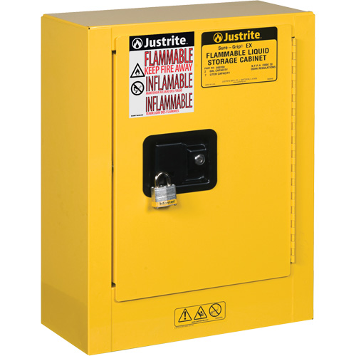 Sure-Grip&reg; EX Mini Flammable Safety Cabinet, 2 Gal., 1 Door, 17" W x 22" H x 8" D Dufferin Supply
