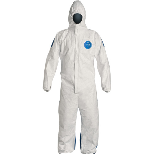 Hooded Coveralls, 4X-Large, Blue/White, Tyvek&reg; 400 D Dufferin Supply